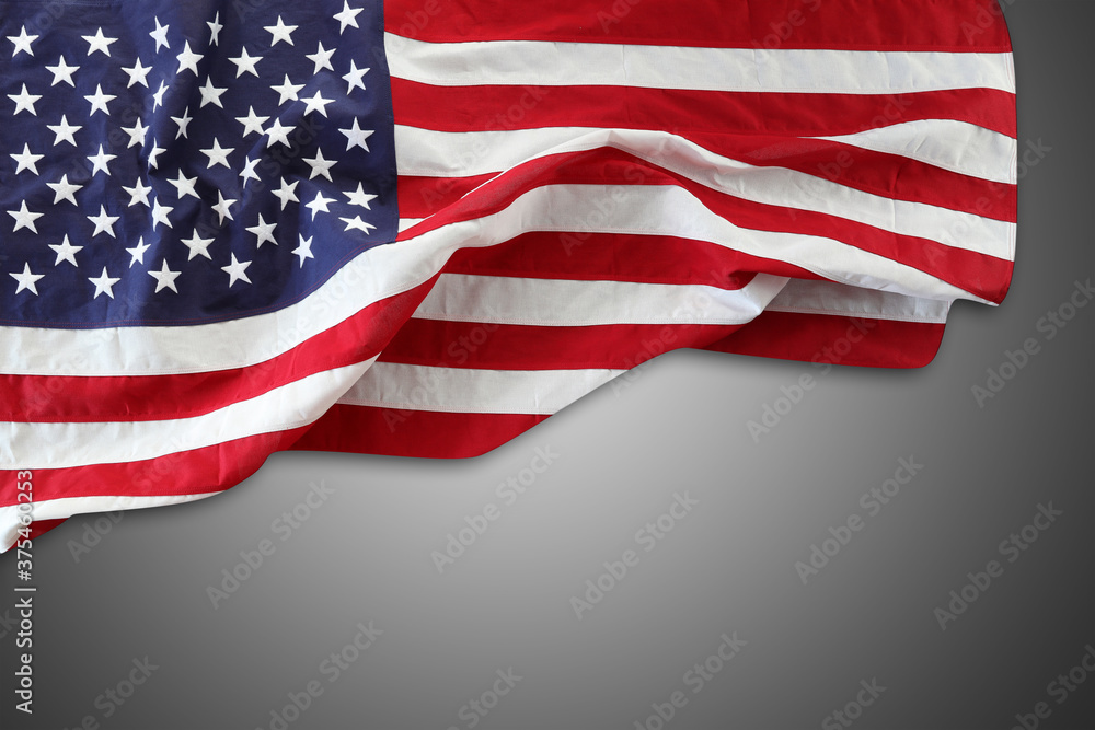 Wall mural usa america flag on grey