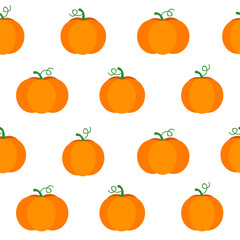 Seamless pattern with pumpkins isolated on white background - elements for autumn design and Halloween