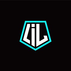 Initial I L letter with polygon modern style logo template vector