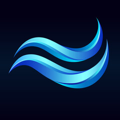 Water wave Logo Template.  Wave symbol and icon. Vector symbol. Business Icon.