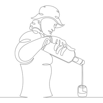 recommend clip art: bartender man pouring alcohol from a bottle into a glass