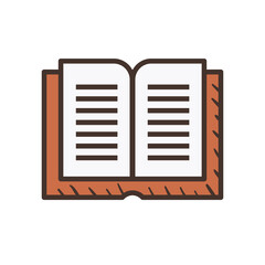 open book line and fill style icon vector design
