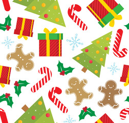 Christmas Holiday Seamless Pattern Background For Scrapbook, Posters, Web, Greeting Cards
