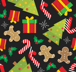 Christmas Holiday Seamless Pattern Background For Scrapbook, Posters, Web, Greeting Cards
