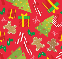 Christmas Holiday Seamless Pattern Background For Scrapbook, Posters, Web, Greeting Cards
