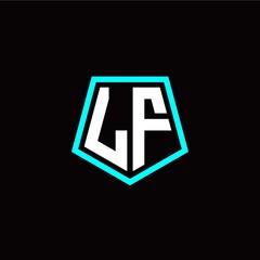 Obraz premium Initial L F letter with polygon modern style logo template vector