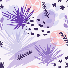Fototapeta premium Winter seamless pattern with pine branch