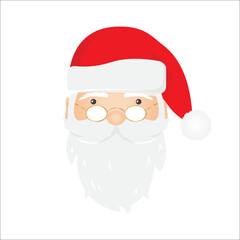 Santa Cartoon, Santa Clause Drawing, Merry Christmas Santa Claus Greeting Card Printable Vector Illustration Background