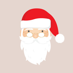 Santa Cartoon, Santa Clause Drawing, Merry Christmas Santa Claus Greeting Card Printable Vector Illustration Background