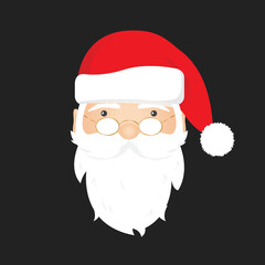 Santa Cartoon, Santa Clause Drawing, Merry Christmas Santa Claus Greeting Card Printable Vector Illustration Background