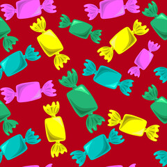 Seamless vector pattern with Candy