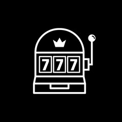 Lucky seven on slot machine icon.