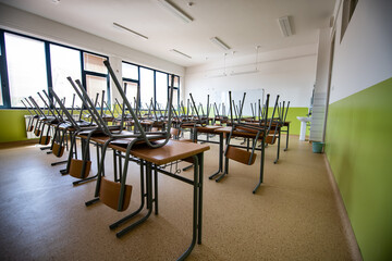 empty classroom in school