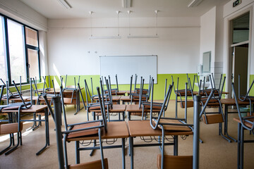 empty classroom in school