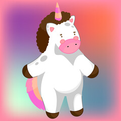 drawing cute unicorn cartoon