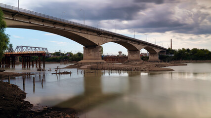 Fototapeta na wymiar bridge over the Kuban river, Krasnodar 
