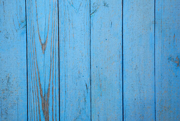 Fototapeta na wymiar Light blue old rough vertical boards.