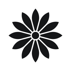 Flower vector icon. Blossom symbol. Flora leaf sign. Decorative and ornamental  bloom pattern logo. Isolated on white background.