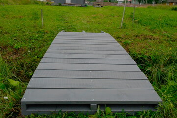 construction of a pedestrian bridge over the ditch