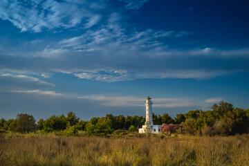 Possidi lighthouse, seen from the beach