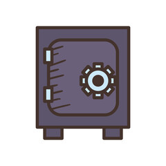 Strongbox line and fill style icon vector design