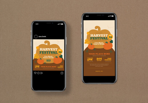 Harvest Fest Social Media Post Layout