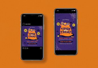 Trick or Treat Social Media Post Layout