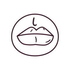 mouth line style icon vector design