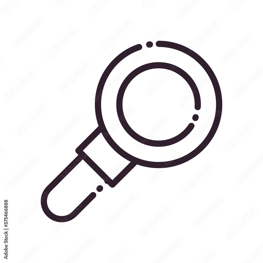 Poster lupe line style icon vector design