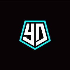 Initial Y D letter with polygon modern style logo template vector