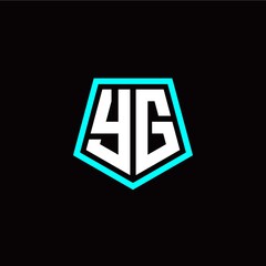 Initial Y G letter with polygon modern style logo template vector