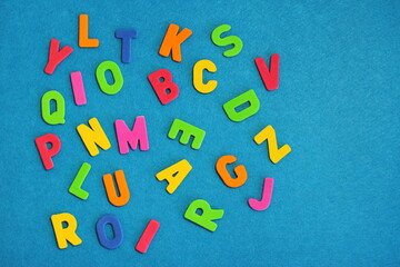 Textured colorful letters, mess of alphabet	