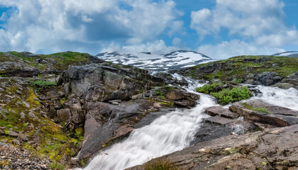 Mountain pass near the Dalsnibba viewpoint along route 63 south of Geiranger, Norway