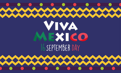 mexican independence day, colored banner festival viva mexico is celebrated on september