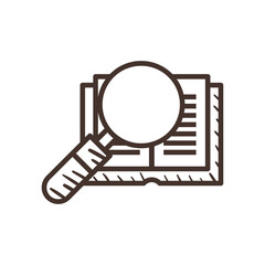 lupe on book line style icon vector design