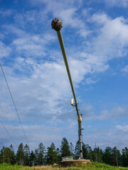 close up of a snow cannon nozzle