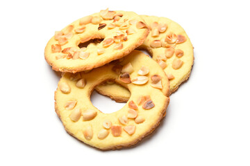 Heap home made tasty cookie with nuts