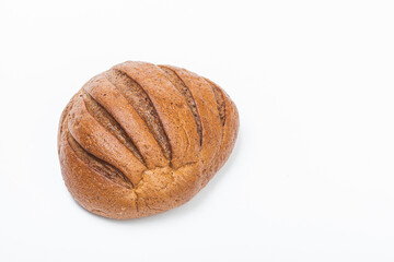 Homemade whole bread isolated on white background