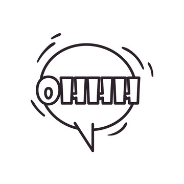 ohhh bubble line style icon vector design