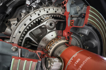 detail of a old turbojet engine
