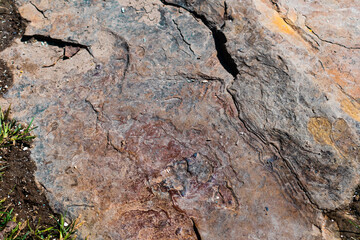 Detail of Large Old Flat Stone