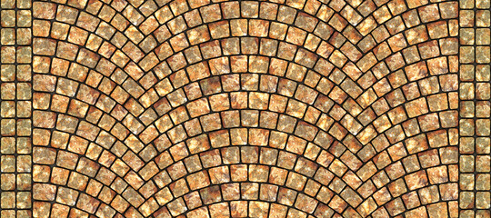 Circular cobblestone road for texture or background