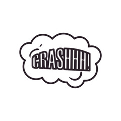 crashhh cloud bubble line style icon vector design