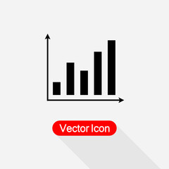 Bar Chart Icon, Histogram Column Chart Icon, Financial Sign Vector Illustration Eps10