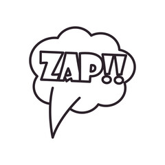 zap cloud bubble line style icon vector design