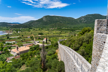 The second longest city wall in the world in Ston near Dubrovnik, Croatia