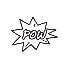 pow explosion bubble line style icon vector design
