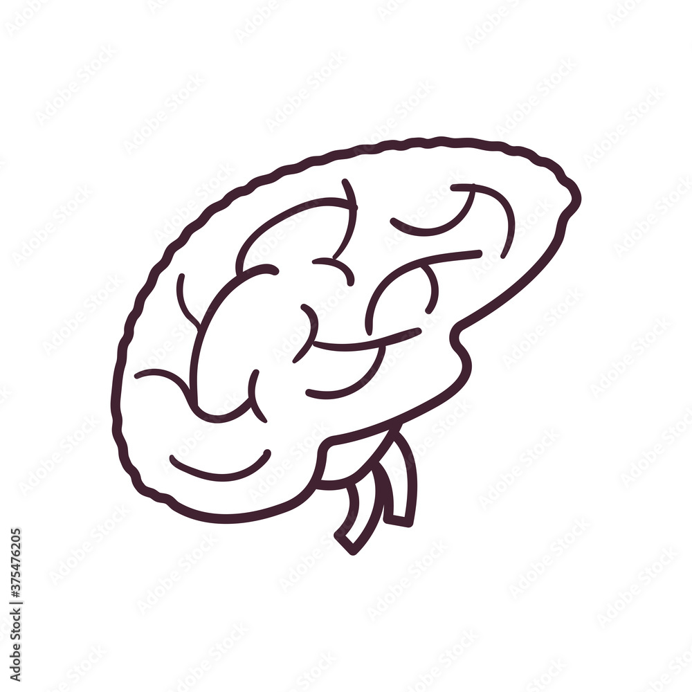 Poster brain line style icon vector design