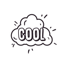 cool cloud bubble line style icon vector design