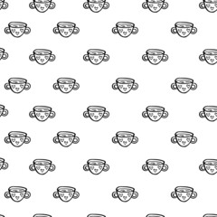Vector flat illustration tea time with cups of tea and coffee. Doodle objects are cut out. Background decoration.